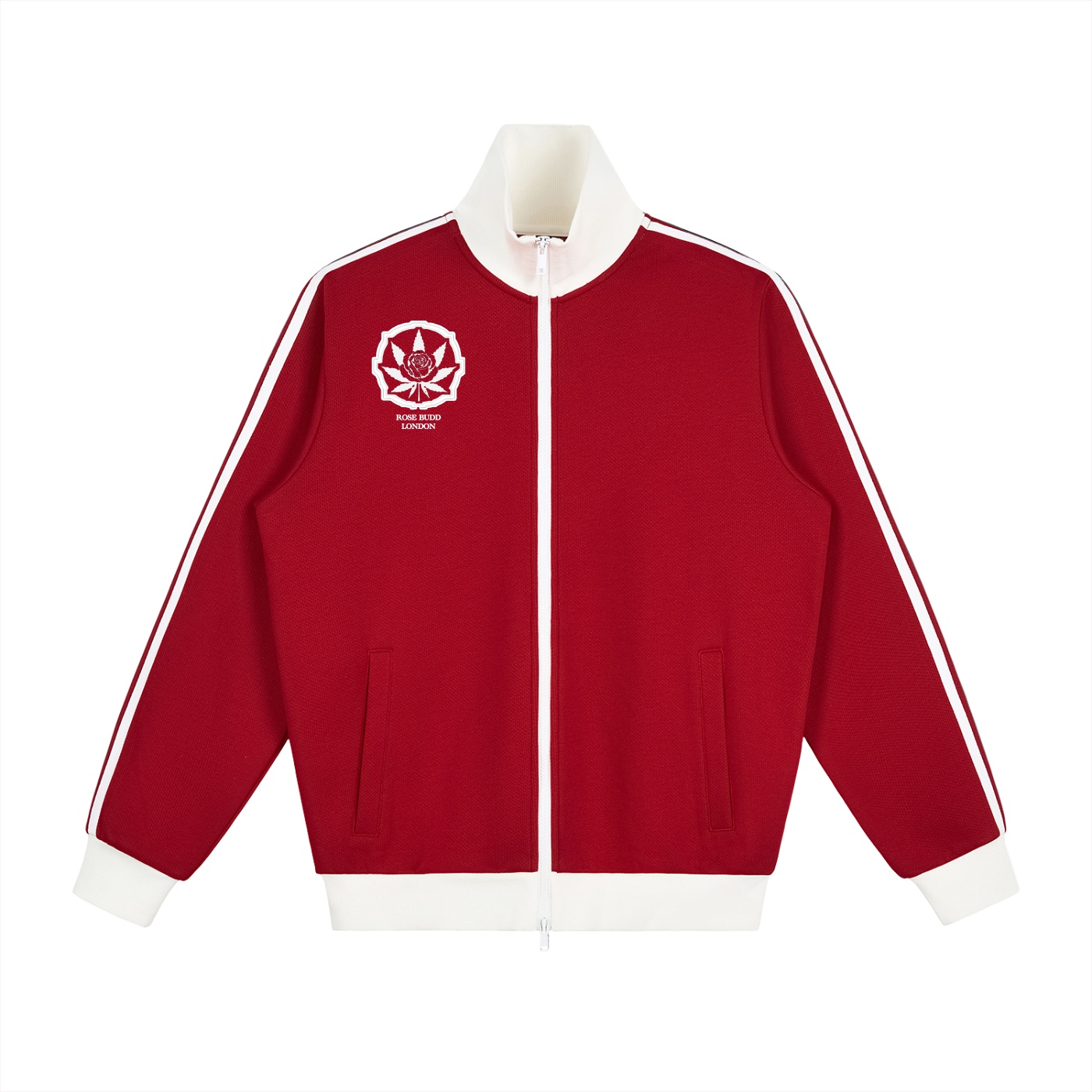 RoseBudd London Clothing Unisex Fleece Track Jacket with stripe - Image 3