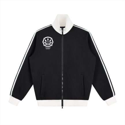 RoseBudd London Clothing Unisex Fleece Track Jacket with stripe