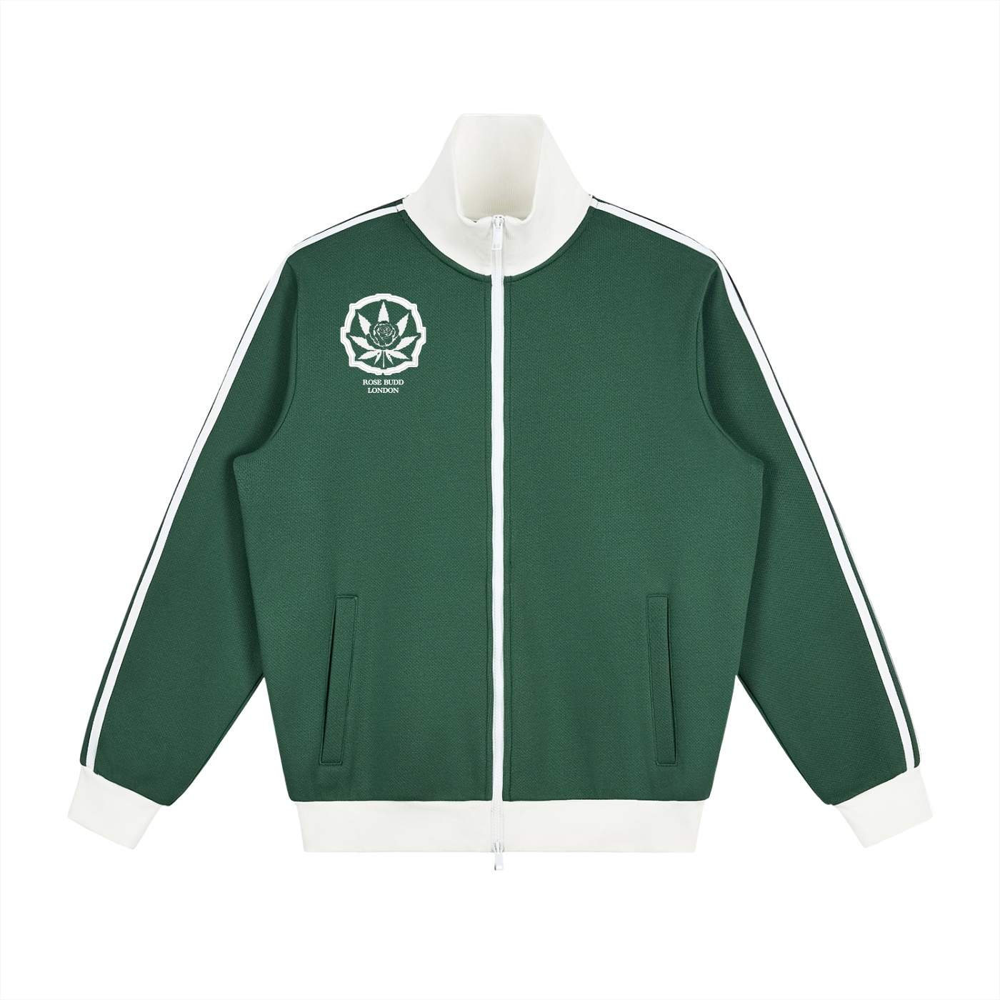RoseBudd London Clothing Classic - Fleece Track Jacket with Stripe - Image 5