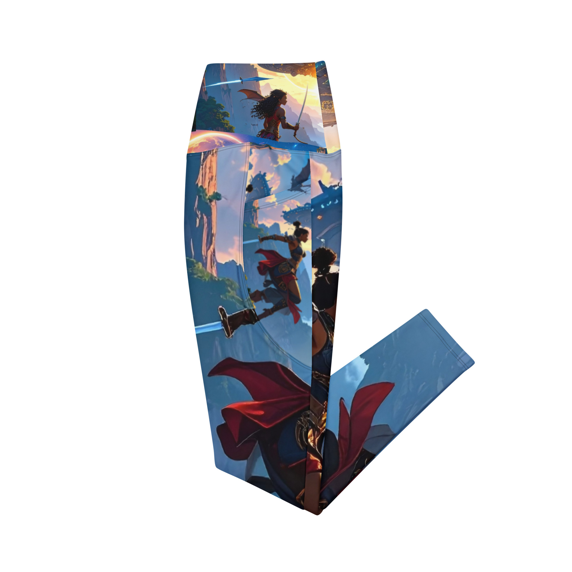Warrior - Shadow Walker Design- leggings with pockets - Image 4