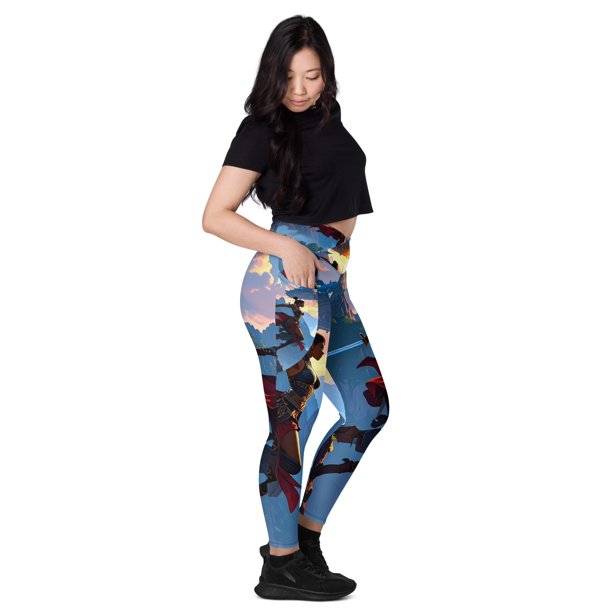 Warrior - Shadow Walker Design- leggings with pockets - Image 3