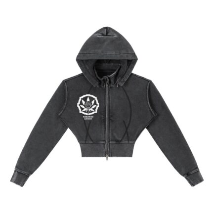 Vintage Washed Cropped Fleece Hoodie