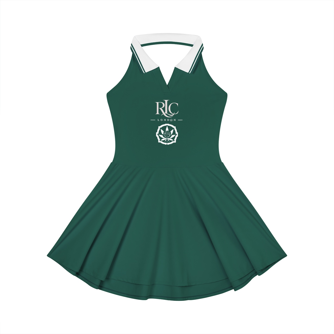 Sported Collared Halter A-Line Tennis Dress - Image 3